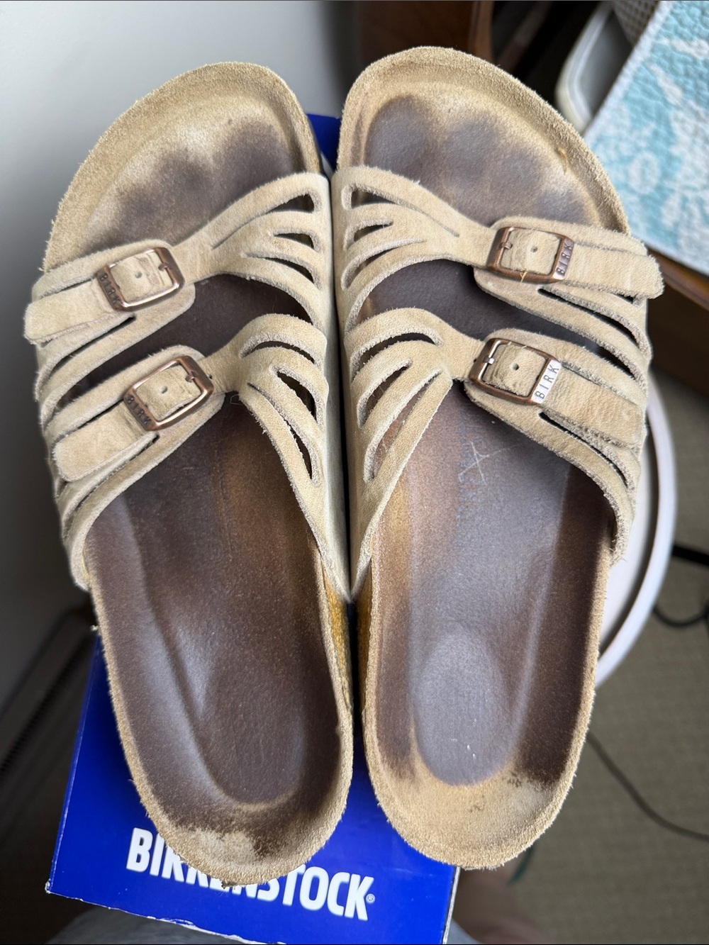 Birkenstock Granada Tobacco Brown Suede Slide Sandals Women’s 39 (8.0) Regular - Picture 6 of 8